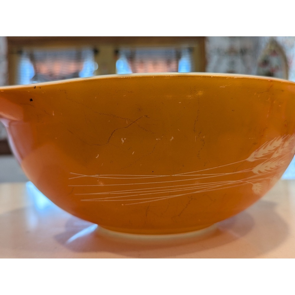 Vintage Pyrex Autumn Harvest Wheat Cinderella Mixing Bowls 441 442 Set of 2 - Picture 4 of 16
